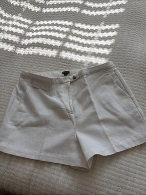 J. Crew White Tailored Cotton-Blend Women's Shorts
